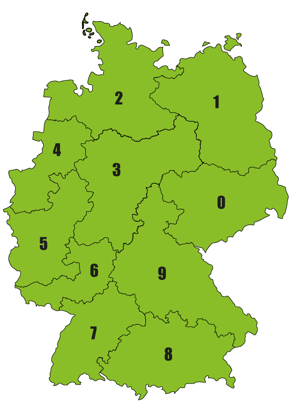 Referenzkarte nach PLZ
